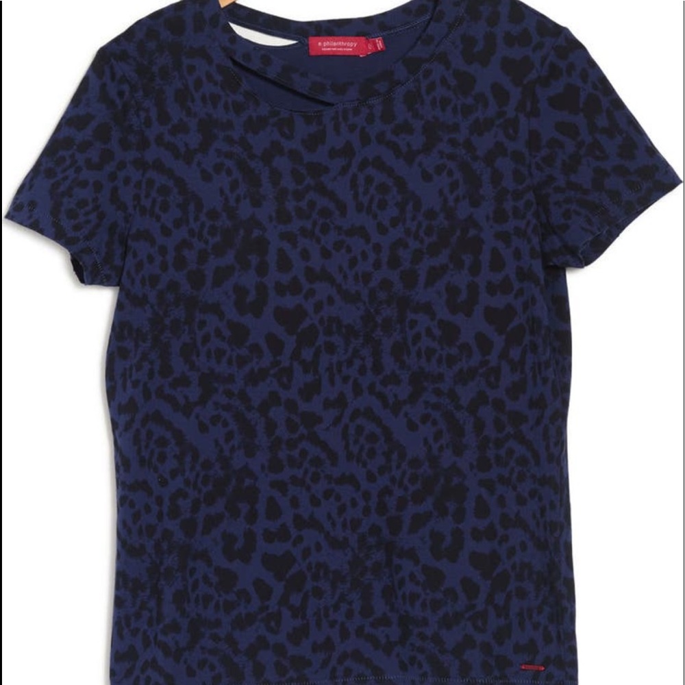 nPhilanthropy Leopard Print distressed tee small BNWT